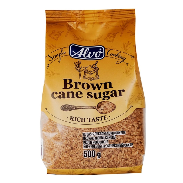 Rudasis cukranendrių cukrus ALVO, 500 g