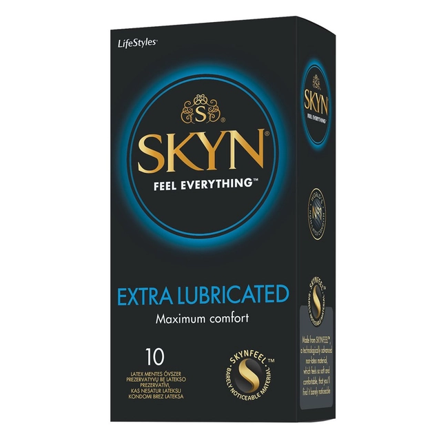 Prezervatyvai LIFESTYLES SKYN EXTRA LUBE, 10 vnt.