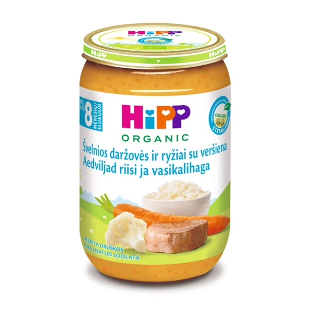 Ekologiška veršiena su ryžiais ir daržovėmis HIPP, 220 g