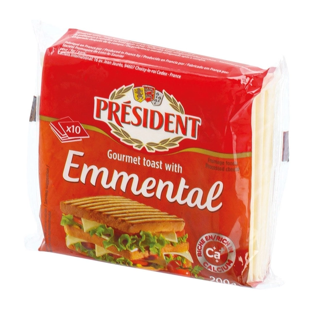 Melted cheese slices PRESIDENT EMMENTAL, 200 g