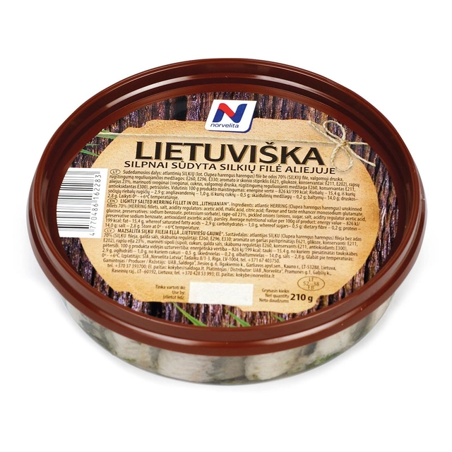 Salted Lithuanian herring fillet NORVELITA, 210 g