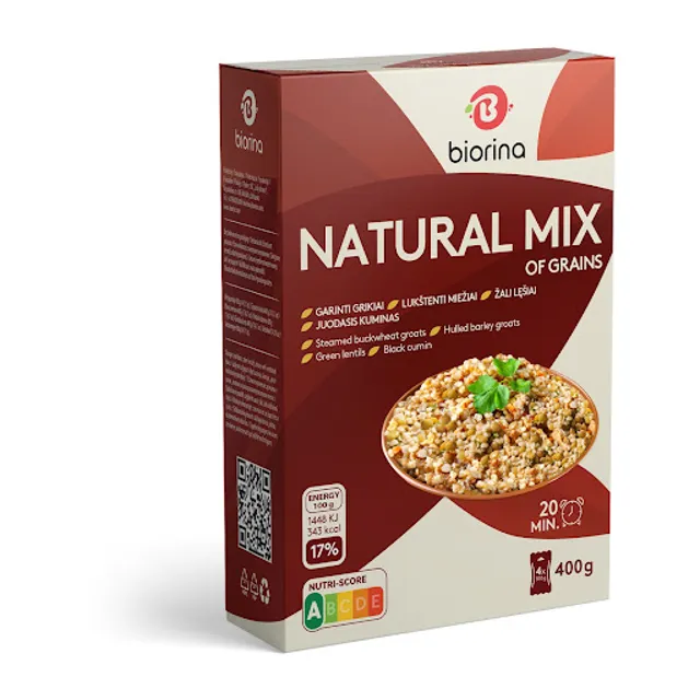 Kruopos su grikiais NATURAL MIX, 4 x 100 g