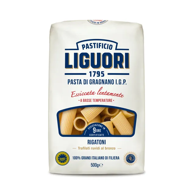 Kietagrūdžiai itališki makaronai LIGUORI RIGATONI, 500 g