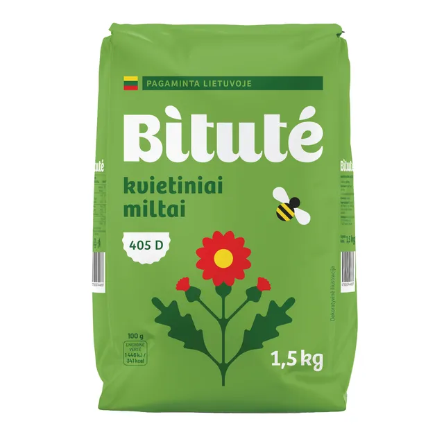 Kvietiniai miltai 405 D BITUTĖ 1,5kg