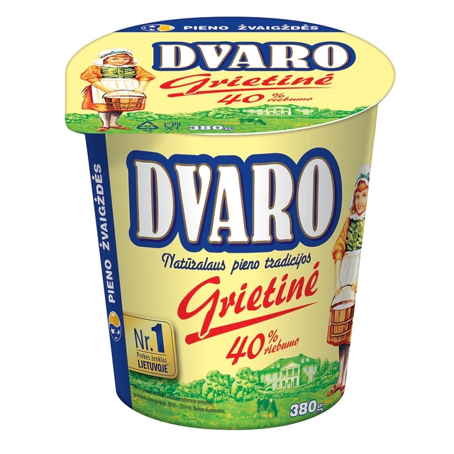 Grietinė DVARO, 40% rieb., 380 g