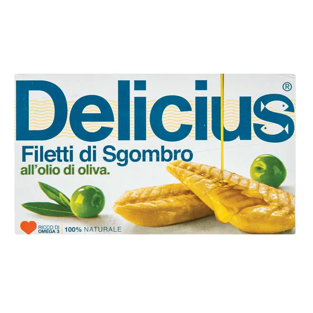 Филе скумбрии в собственном соку DELICIUS, 125 г