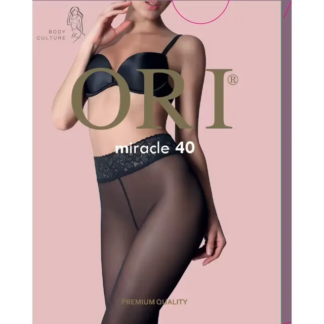 Moteriškos pėdkelnės ORI MIRACLE 40 DEN, 2 dydis, spalva NERO