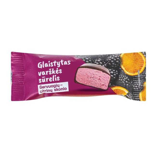 Glaistytas varškės sūrelis Gervuogių - Citrinų skonio, 40g