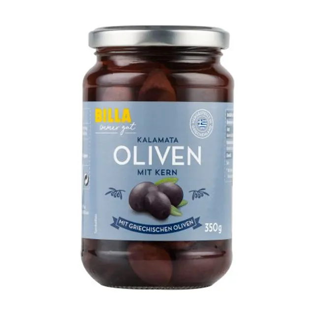 Juodosios alyvuogės BILLA KALAMATA, 355 g