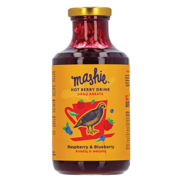 Uogų tyrė aviečių ir mėlynių skonio MASHIE ORIGINAL, 500 ml