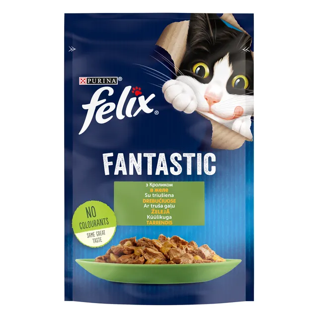 Konservai su triušiena FELIX FANTASTIC, 85 g