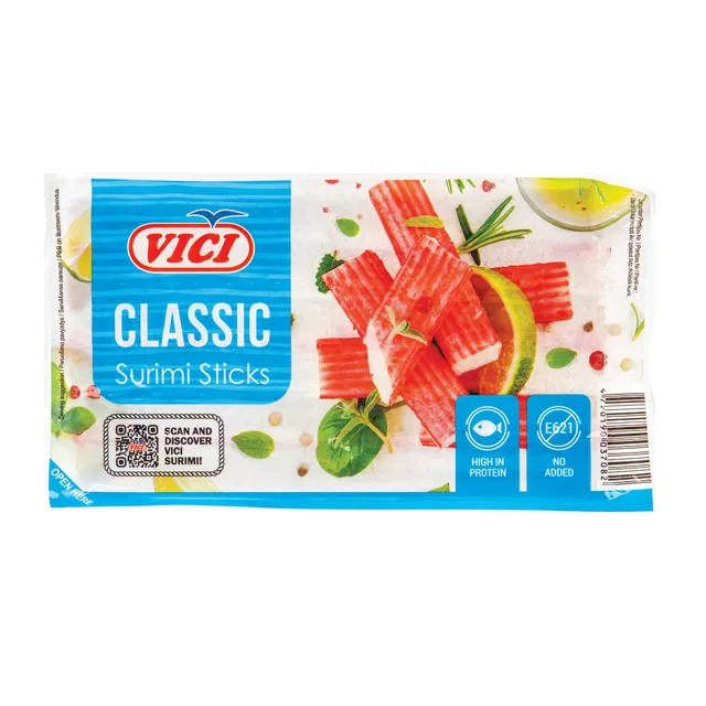 Crab flavor sticks from surimi frozen VIČI, 300 g