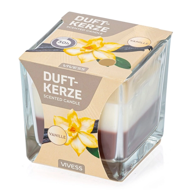 Žvakė stikle VIVESS vanilės kvapo