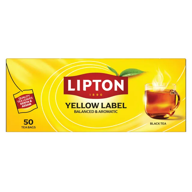 Чёрный чай LIPTON YELLOW LABEL TEA, 50 шт.