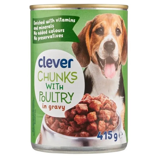 Paukštienos gabaliukai padaže šunims CLEVER, 415 g