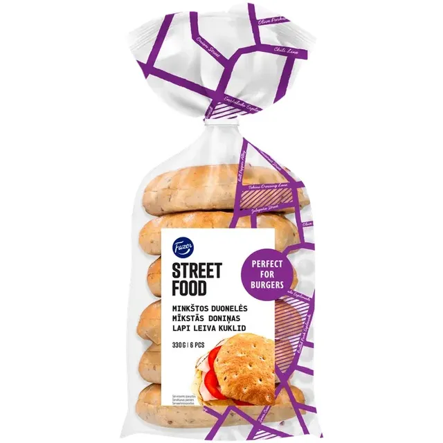 Minkštos sumuštinių duonelės su linų sėmenimis, FAZER STREET FOOD, 330 g