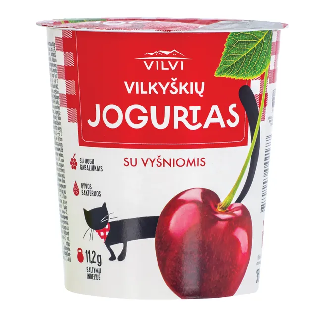 Jogurtas su vyšniomis VILKYŠKIŲ, 3,6 % rieb., 350 g