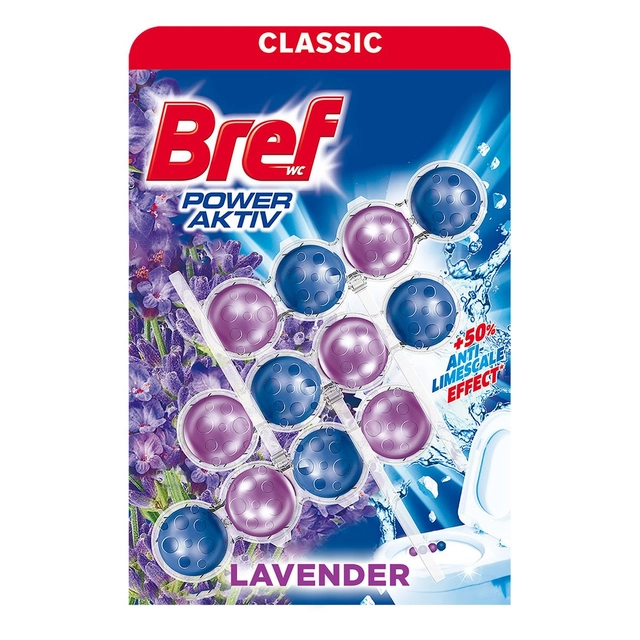 Tualeto valiklis-gaiviklis BREF POWER AKTIV LAVENDER, 150 g