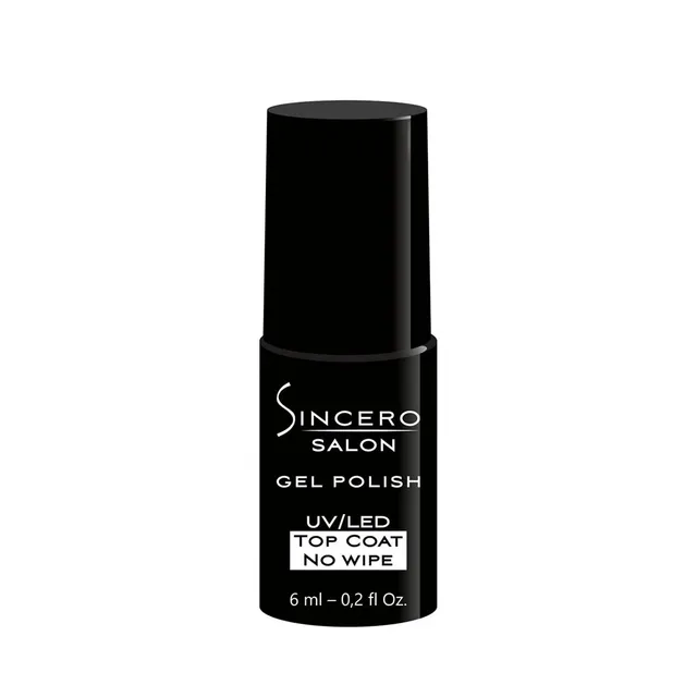 Топовое покрытие для гелевого лака SINCERO SALON TOP COAT NO WIPE, 6 мл