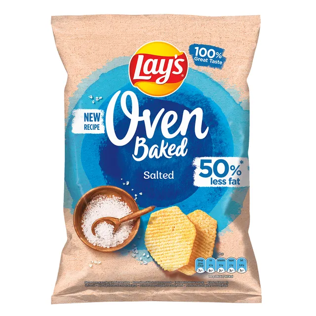 Kepti bulvių traškučiai su druska LAY'S OVEN BAKED, 110 g