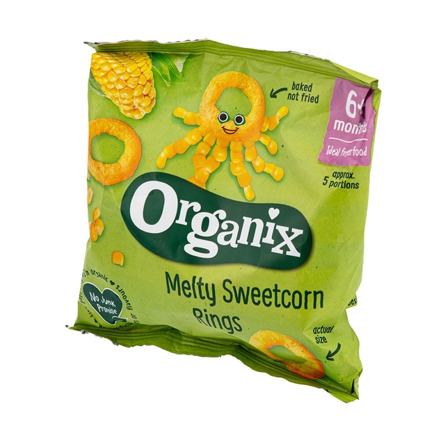 Ekologiški saldžiųjų kukurūzų žiedai kūdikiams nuo 6 mėn. ORGANIX, 20 g