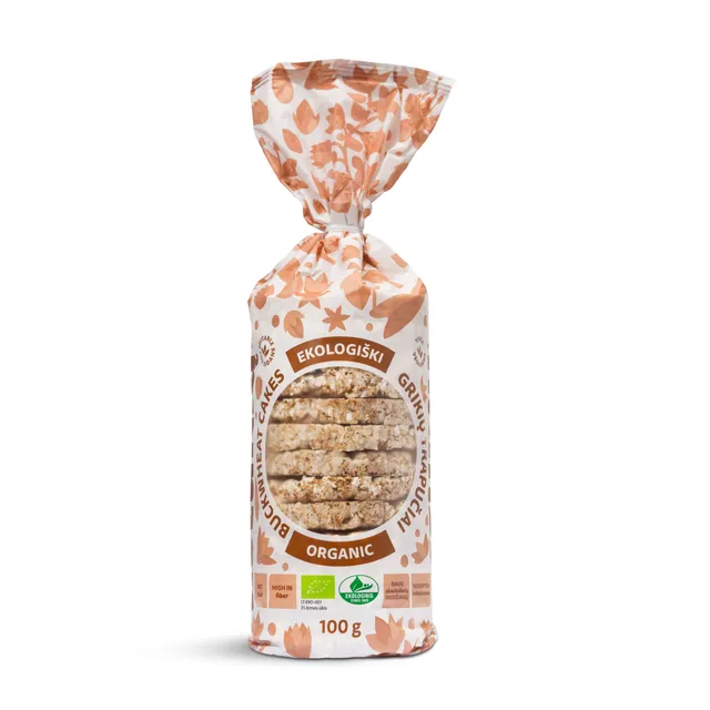 Organic buckwheat crackers, 100 g