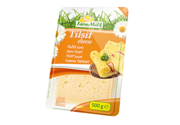 Tilžės sūris FARM MILK (riekelės), 45 % rieb. s. m., 500 g