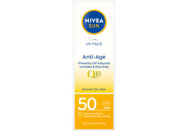 Apsauginis veido kremas nuo saulės su kofermentu Q10 SPF 50 NIVEA SUN UV FACE, 50 ml