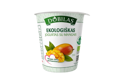 Organic yogurt with mangoes DOBILAS, 3.1% fat, 300 g