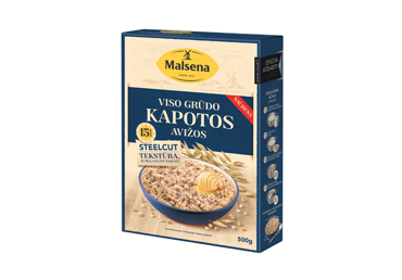 Visų grūdo dalių avižos MALSENA (kapotos), 500 g