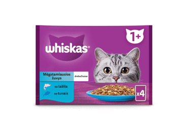 Konservuotas kačių ėdalas WHISKAS su žuvimi, 4 x 85 g, 340 g
