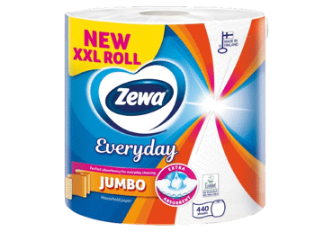 Бумажные полотенца ZEWA JUMBO EVERYDAY, 2 слоя, 440 лист., 1 рул.