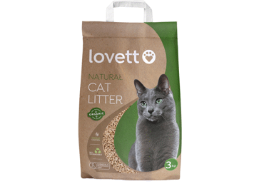 Augalinės kilmės kačių kraikas LOVETT, 3 kg