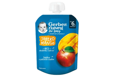 Obuolių, mangų tyrelė GERBER, nuo 6 mėn., 80 g