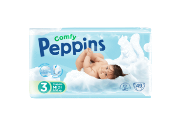 Sauskelnės PEPPINS COMFY 3, 6-10 kg, 49 vnt.