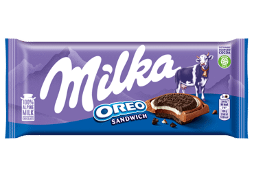 Pieninis šokoladas MILKA su sausainiais OREO, 92 g