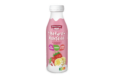 ŽEMAITIJOS kefir cocktail with bananas, strawberries, 0.4% fat, 450 g