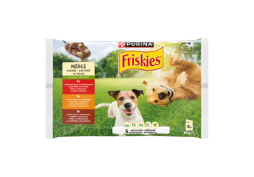 Šunų ėdalas FRISKIES su vištiena, jautiena, ėriena, 340 g