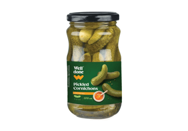 Marinuoti agurkėliai WELL DONE su medumi, 340 g