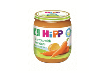 Ekologiška ankstyvųjų morkų ir bulvių tyrelė HIPP, nuo 4 mėn., 125 g