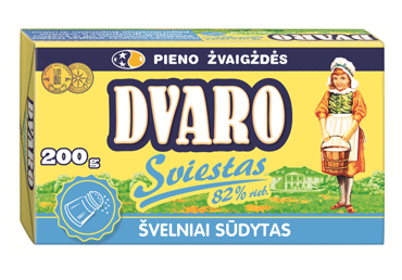 Švelniai sūdytas sviestas DVARO, 82 % rieb., 200 g