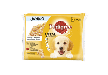 Konserv. visavertis šuniukų ėdalas PEDIGREE JUNIOR, 4x100 g, 400 g
