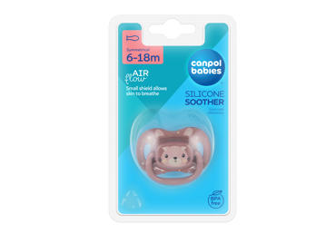CANPOL BABIES silikoninis simetrinis čiulptukas CUTE ANIMALS, 6-18 mėn