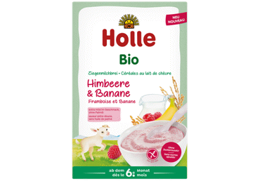 Ekologiška košė HOLLE su avietėmis ir bananais, nuo 6 mėn., 200 g