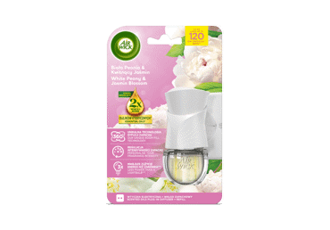 Elektrinis kištukinis oro gaiviklis „Air Wick“, baltų bijūnų ir jazminų kvapo, 19 ml. 
