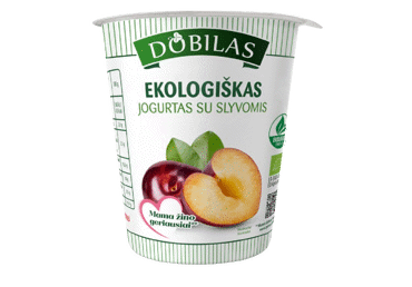 Ekologiškas jogurtas su slyvomis DOBILAS, 3,1 % rieb., 300 g