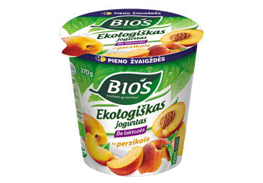 Organic yogurt with peaches lactose-free BIOS, 3.1% fat, 370 g