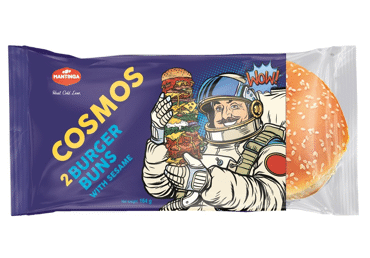Large hamburger buns MANTINGA with sesame, 164 g