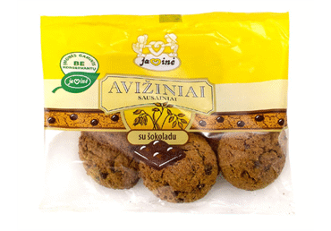 Avižiniai sausainiai JAVINĖ su šokoladu, 180 g