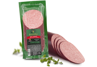 Hot smoked BAJORŲ salami, vacuum packed, a. r., 400 g
